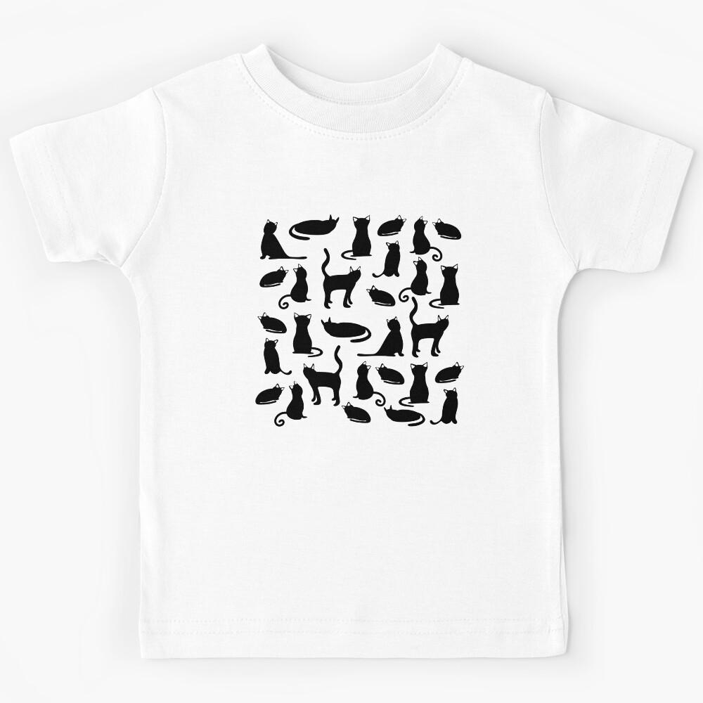 Black Cat Pattern Kids T-Shirt 100