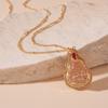 Vintage resin zircon Maitreya Buddha gourd necklace real gold electroplating safe and lucky Buddha phase national style necklace jewelry 