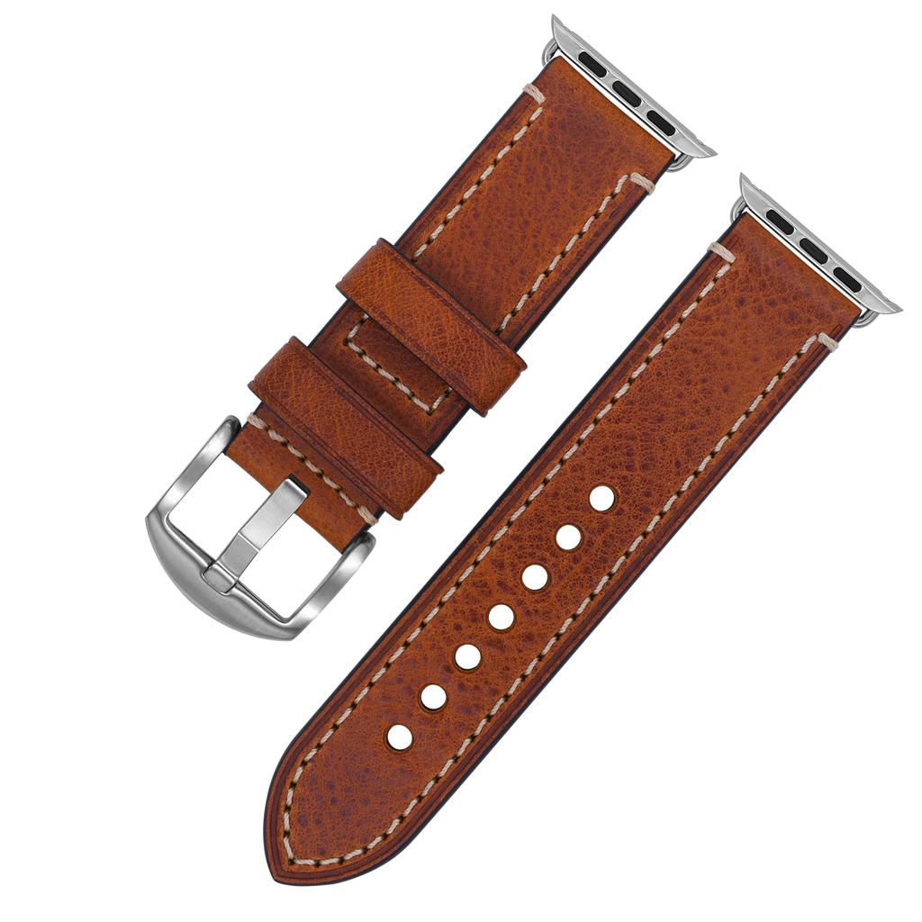 Heqi Preferential Applewatch Smartwatch Bands Unique Luxury Durable Soft Vintage Adjustable Genuine Leather Parts Watch Strap