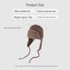 Korean Style Knitted Wool Earmuff Hat: Solid Color, Thickened for Autumn & Winter, with Strap, Unisex.