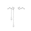 JWER Romantic French Silver Color Asymmetric Star Long Tassel Korean Fashion Zircon Drop Earring For Girl Women Birthday Gifts