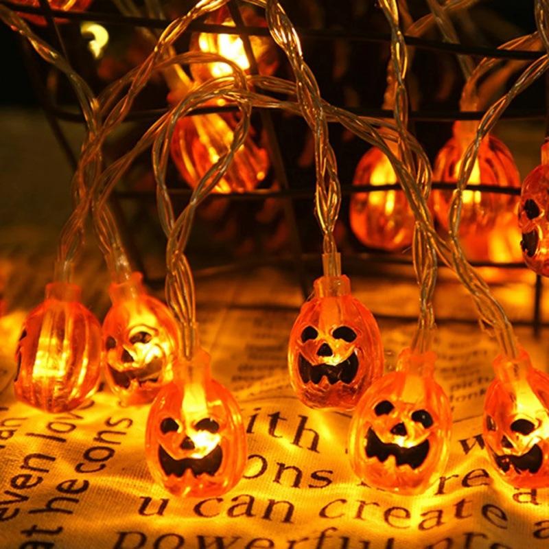 New Led Halloween Pumpkin/Little Ghost String Lights Decorative Atmosphere Lights Halloween Wall Decorations, Room Decoration Night Lights