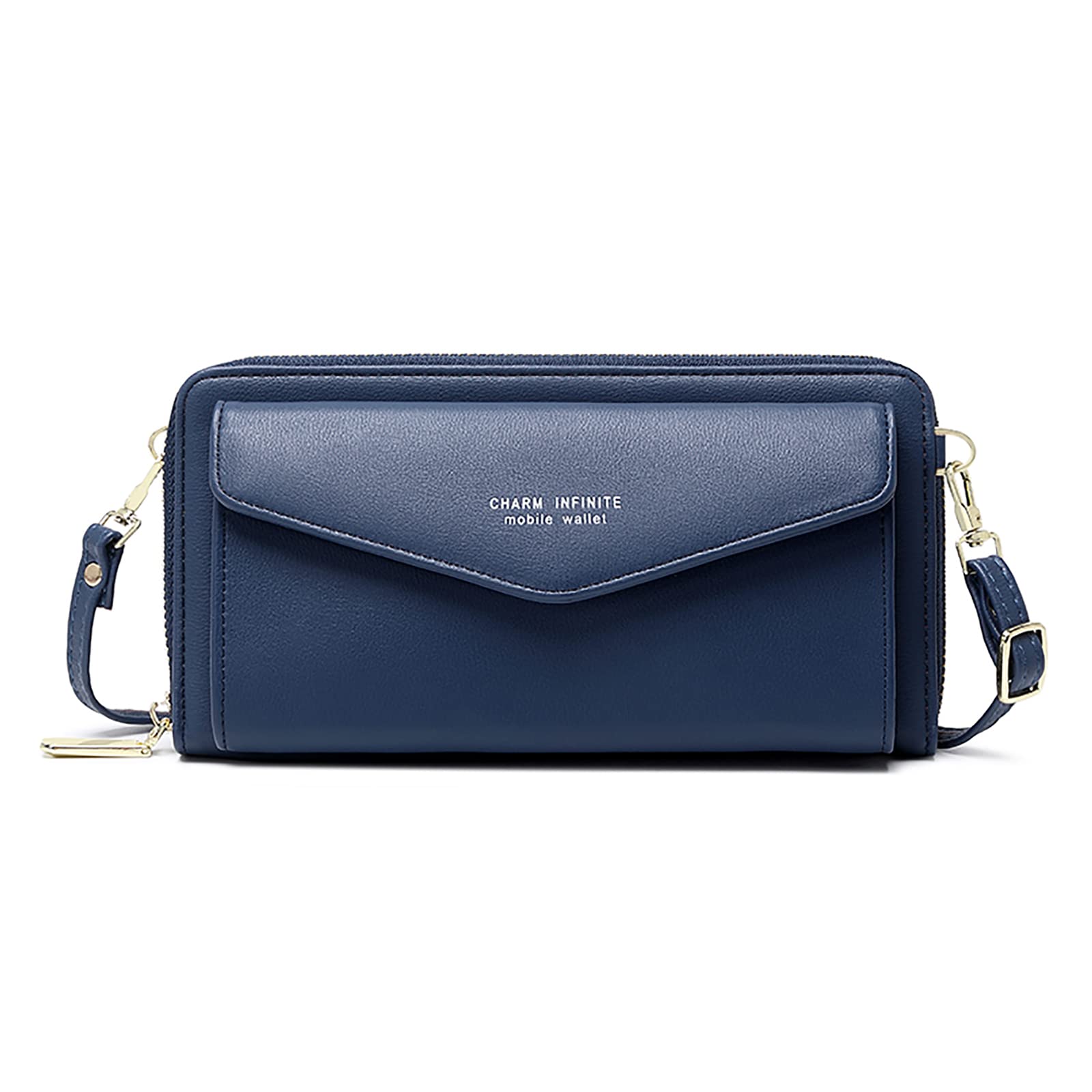 

Multifunctional Wallet for Smartphone Popular Wallet RFID Magnetic Shoulder PU Crossbody with Touch Screen Blue [FORRICA] Women, Pouch, Pochette, синій