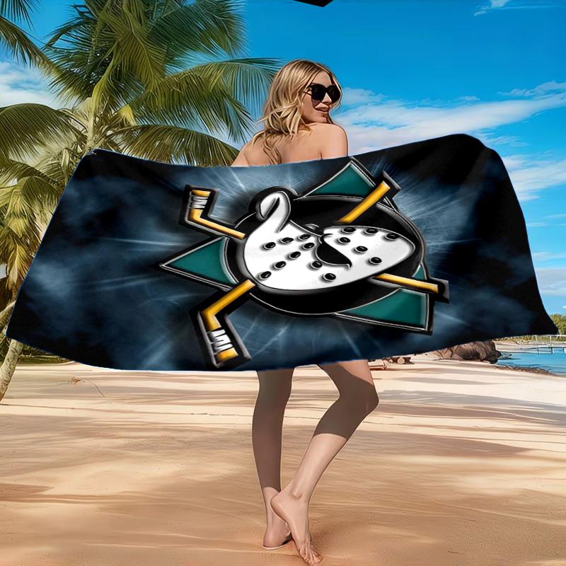 Anaheim Ducks Eishockey Team Strandtuch, Schnelltrocknend, Pflegeleicht, Geeignet für Fitness und Strandurlaub, Sport-Essential