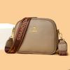 The new women's bag is simple and versatile, small round bag, multi-layer large-capacity shoulder messenger bag.