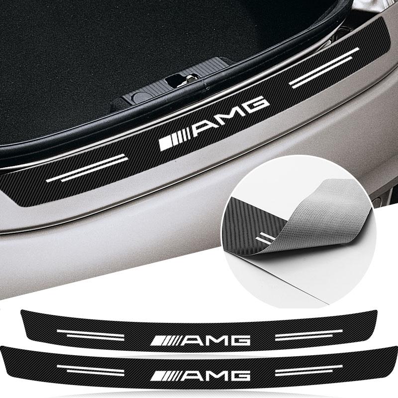 AABIE1 Carbon Fiber Auto Protective Rear Trunk Bumper Guard 3D Caps For Mercedes Benz C200 C230 C240 C250 C280 C300 C320 C350 C400 W168