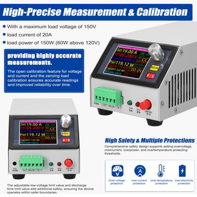 2.4inch Color Screen Multifunction Electronic Load Support Constant Current/Power/Resistance Mode with Data Calibration Multiple