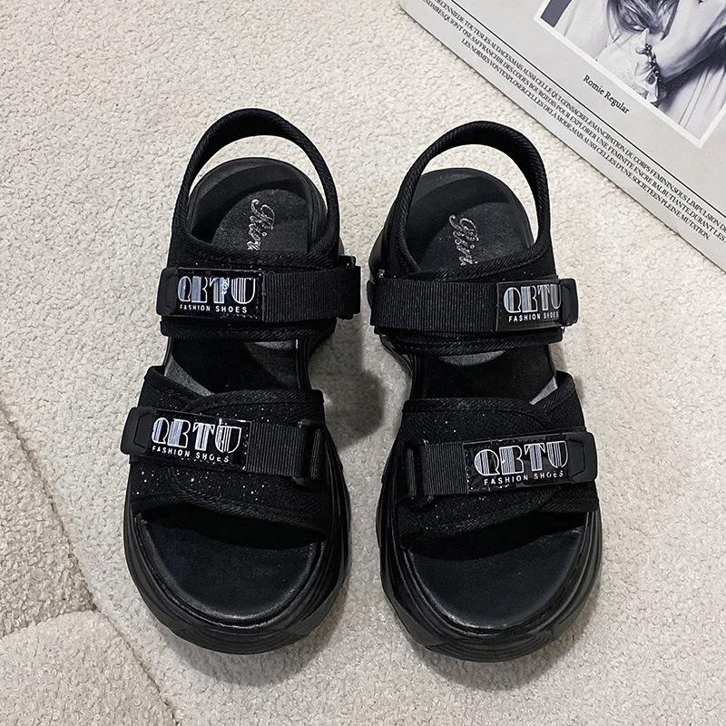 Platform Sandals Women's Outer Wear Summer New Muffin Heightening Shoes Versatile Sports Casual Beach Shoes