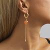 Stylish Women's Fall Fashion Gold Heart Chain Earrings Geometric Design