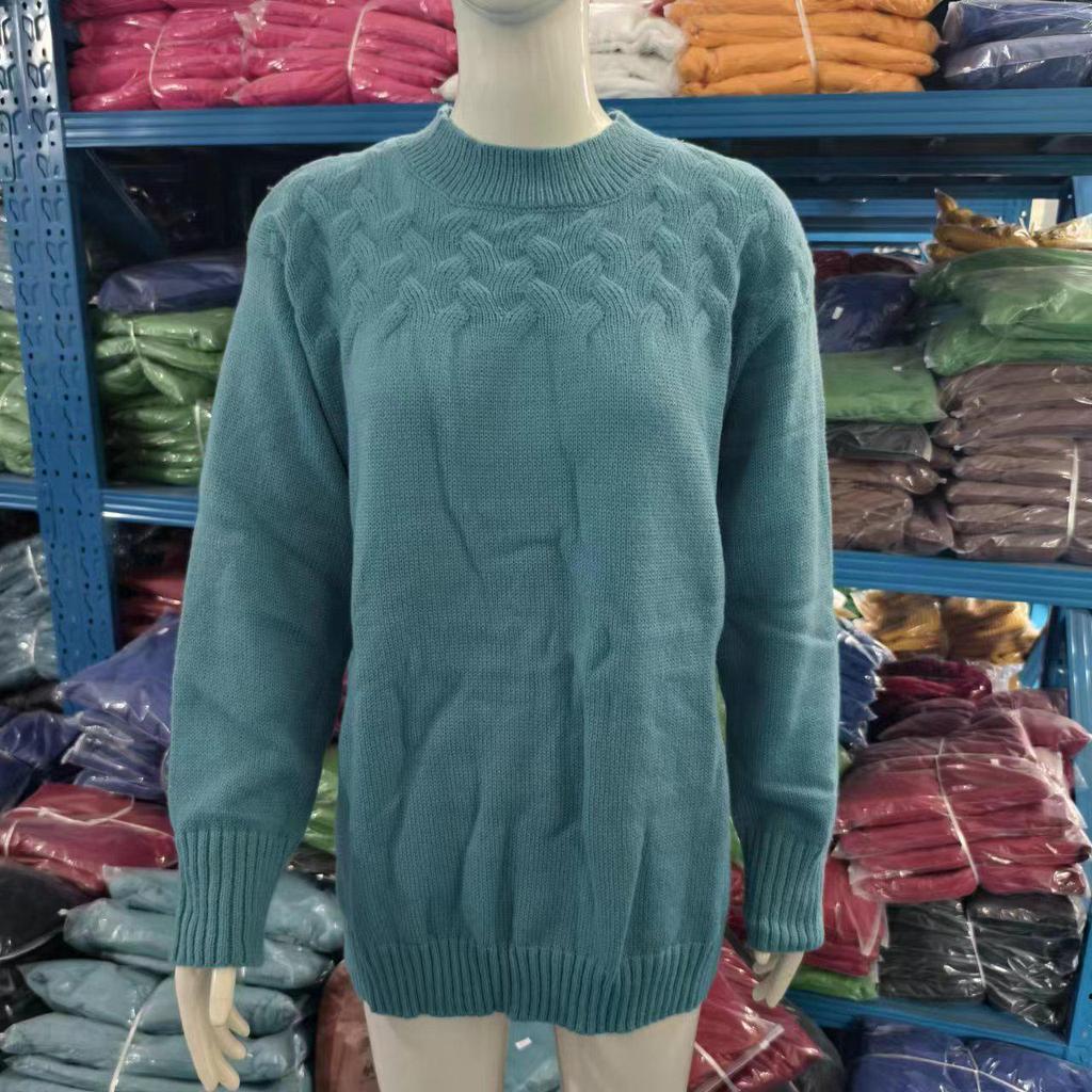Women's Cable Knit High Neck Long Sleeve Sweater
