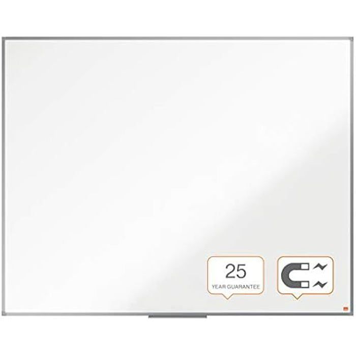 Tableau Blanc Magnétique Émaillé - NOBO - Essence - 1500 x 1200mm - Cadre Aluminium - Porte-Marqueur Inclus