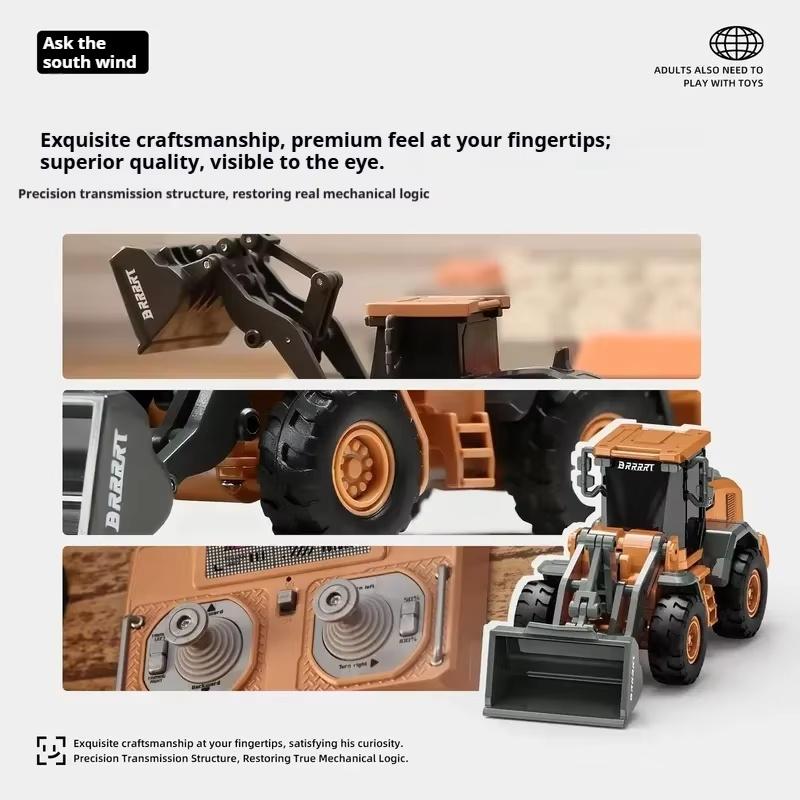New 1/64 Alloy Remote Control Bulldozer Electric Set Slow-Speed Linearity Control Realistic Engineering Toys For Kids