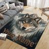 Custom Name,Wild Predator Wilderness Home Sofa Decoration for Living Room & Bedroom, Non‑Slip Play Flannel Floor Mat for Game Room