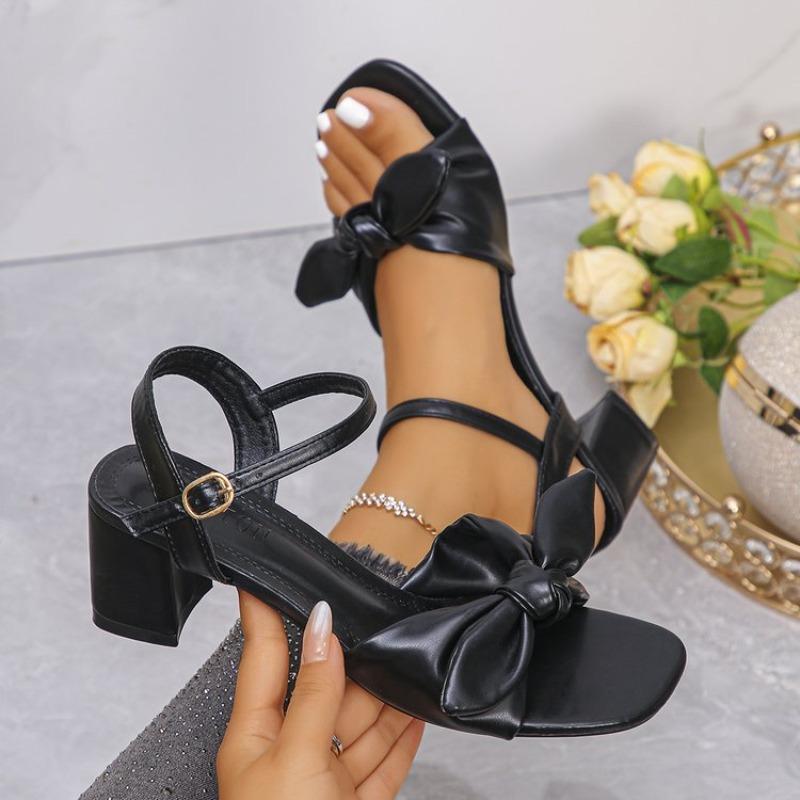 Fashion Buckle Strap 2025 Sandals Comfort Shoes for Women Square Toe Block Heels Large Size Suit Female  New Fashion