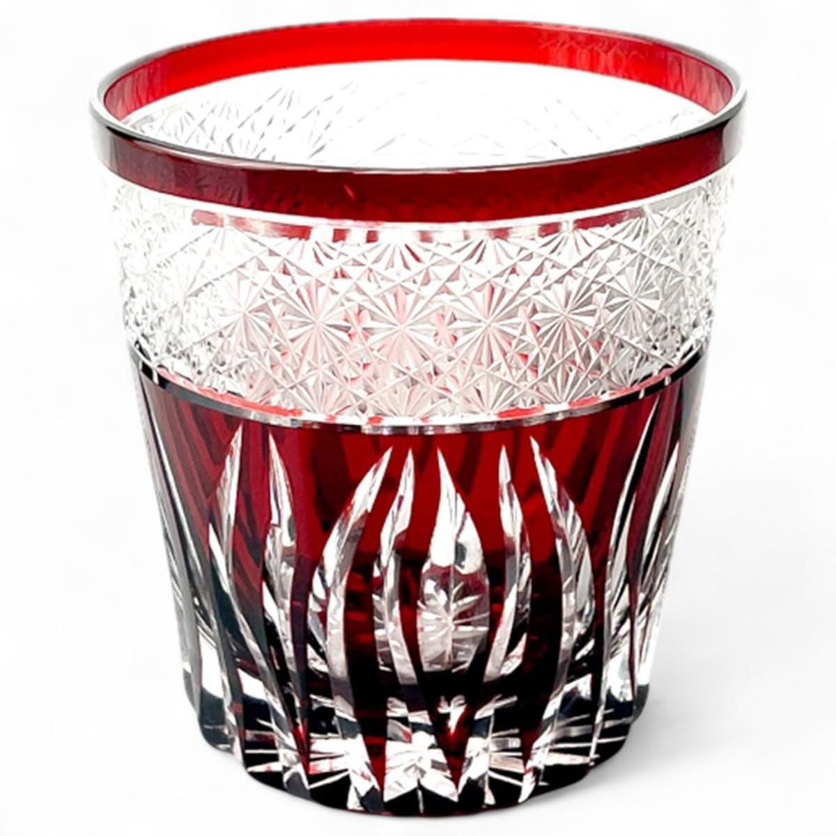 

Mizukage Kiriko Glass Saika Current Model J-kitchens Cup, 85xH90mm, 260cc, Red, Bisho,