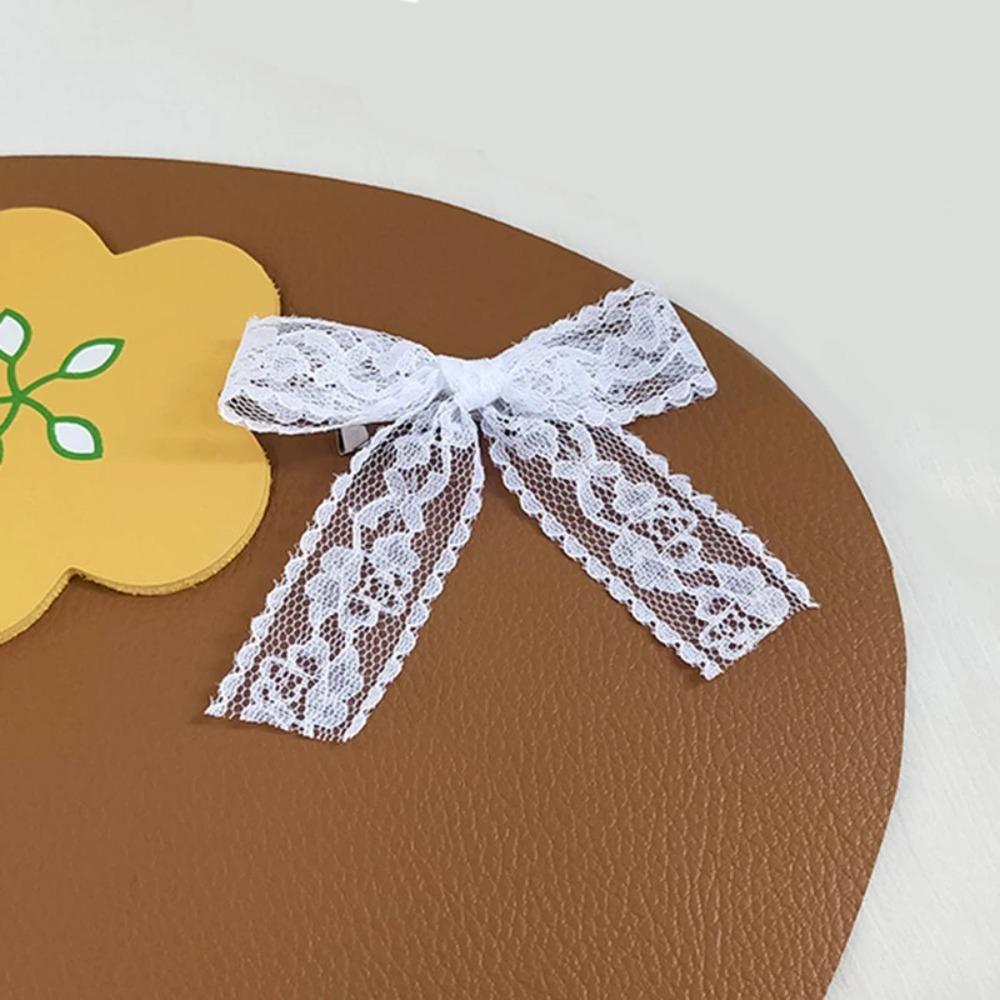 Bowknot Simple Hairclip Lace Lolita Bow Hairpin Decorate Solid Color Hair Pin