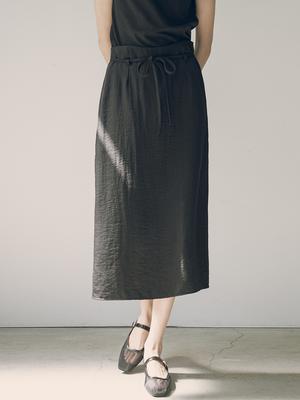 Siyajyu Sist9039 Lounge Silky Skirt_Black