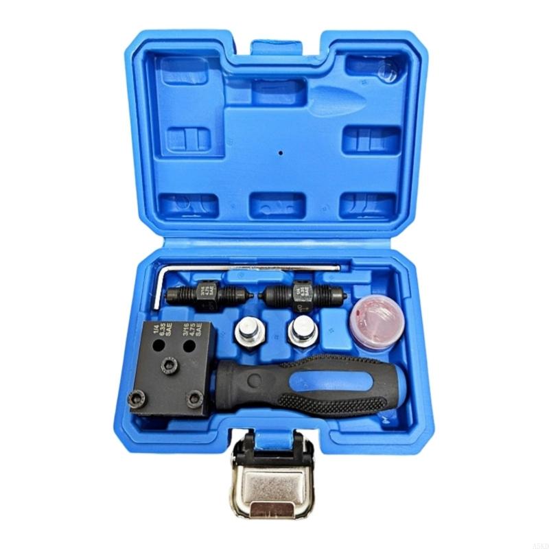 7Pcs Double Tool 3/16inch Auto Flaring Tool Set for Car Truck Motorcycle Brake & Hydraulic Lines