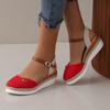 Fashion Women Closed Toe Wedge Sandals Summer Buckle Strap Gladiator Shoes Woman Fashion Espadrilles Platform Sandals Sandalias De Mujer