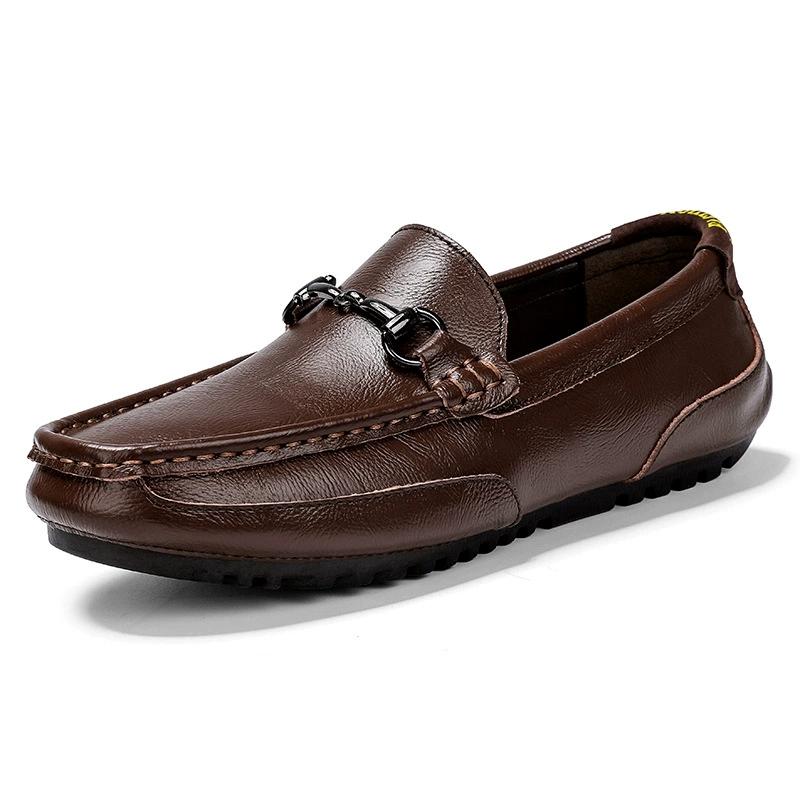 Frühling Sommer Herren Loafer Lässig Leder Herrenschuhe Einfach Mocasins Slip-On Fahrerschuhe Outdoor Bootsschuhe Handgemacht Faul Flach