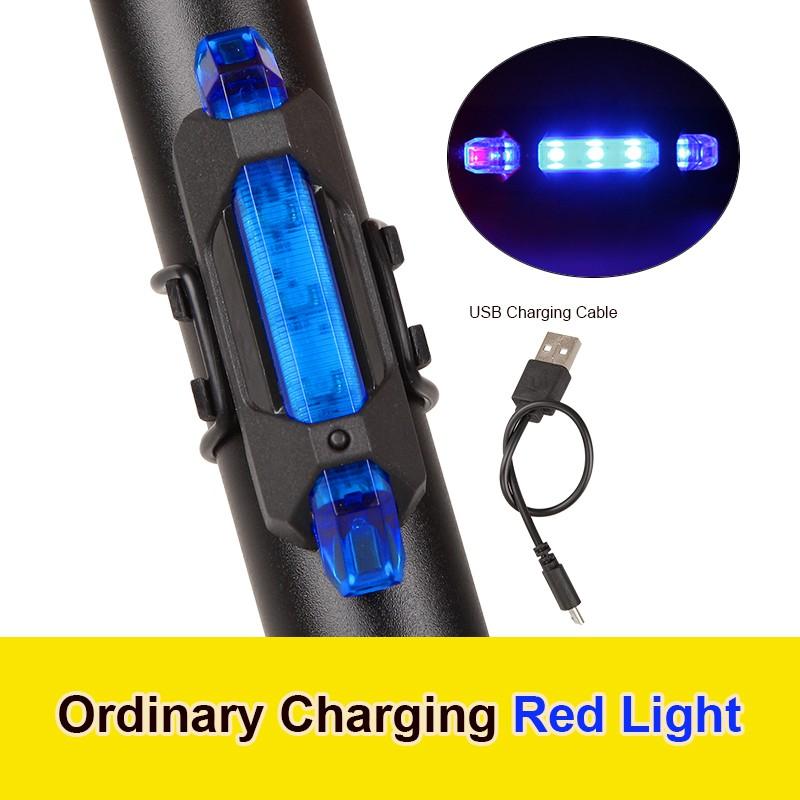 Bike Light Portable USB Rechargeable Tail Rear Safety Warning Light Taillight