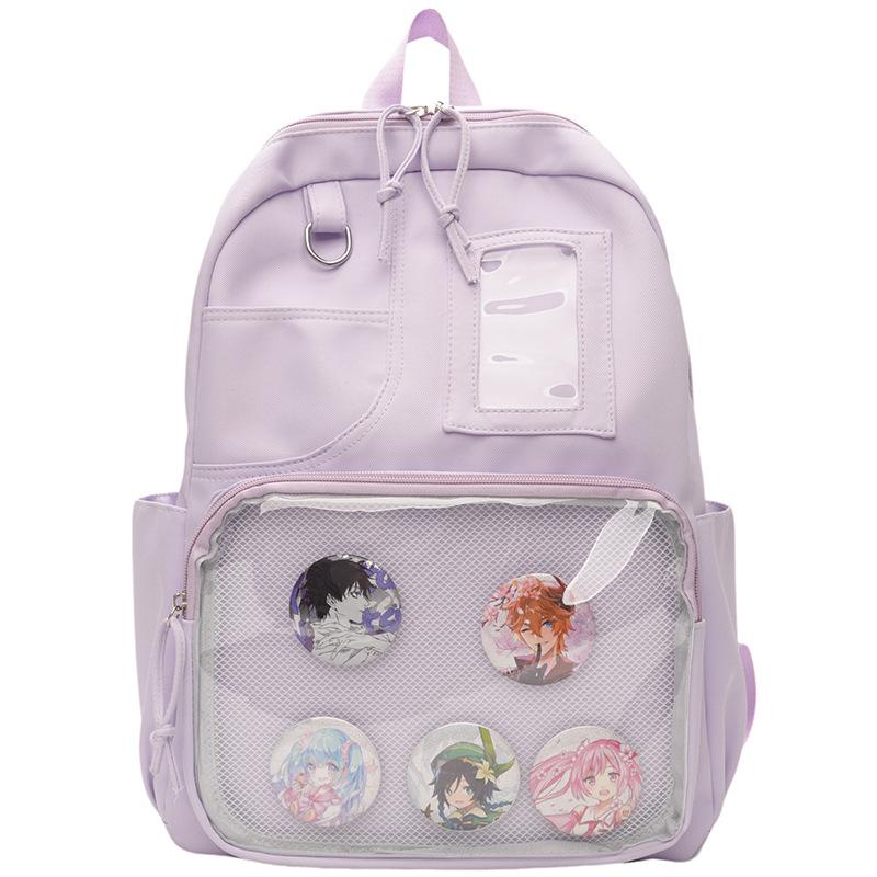 New College Style Backpack, Junior High School Student Schoolbag, High Value Transparent Cartoon Cute Backpack