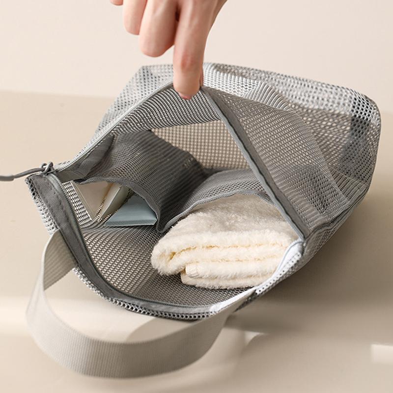 Mesh Makeup Toiletry Storage Bags Handbags Portable Travel Washing Body Shower Tools Organizer Hanging Cosmetic Organizer Pouch