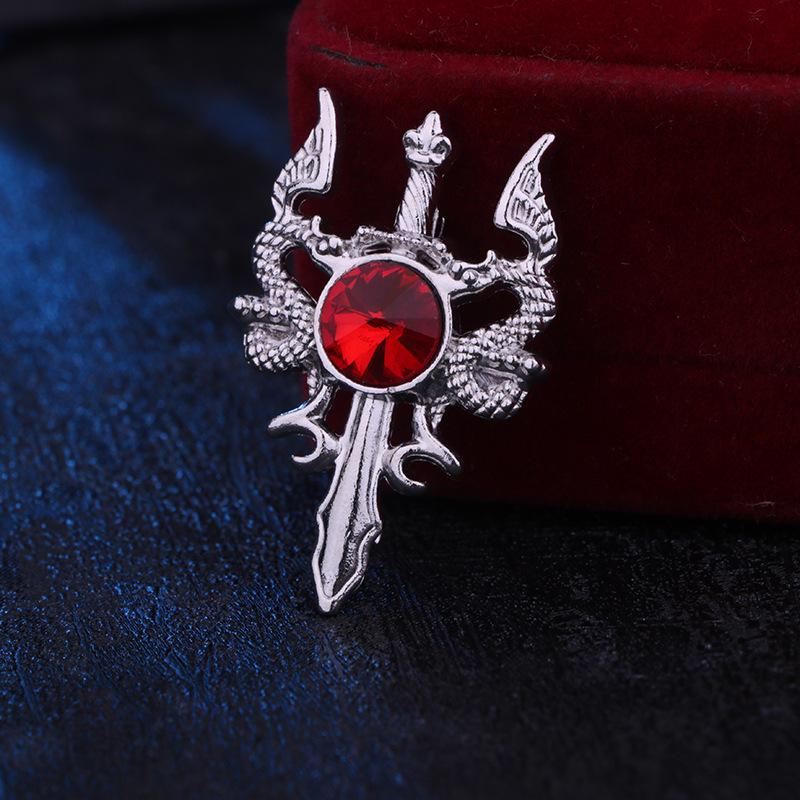 Vintage Dragon Ruby Lapel Pin - Men s Stylish Suit Accessory серебряный