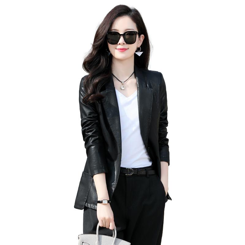 New Spring and Autumn Genuine Leather Jacket Women's Sheepskin Short Fashion Single Leather Windbreaker Jacket