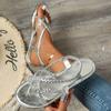 Fashion Women's Braided Flat Sandals Casual Clip Toe Summer Shoes Lightweight Elastic Band Sandals Gold Silver Footwear