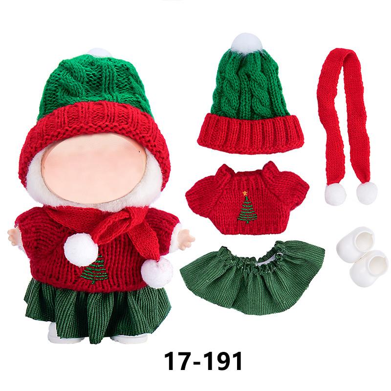 New Christmas Clothes For 17cm Labubus Mini Doll Clothes Outfit Hat Clothes for Labubu I II III Doll Accessories Party Game Toys