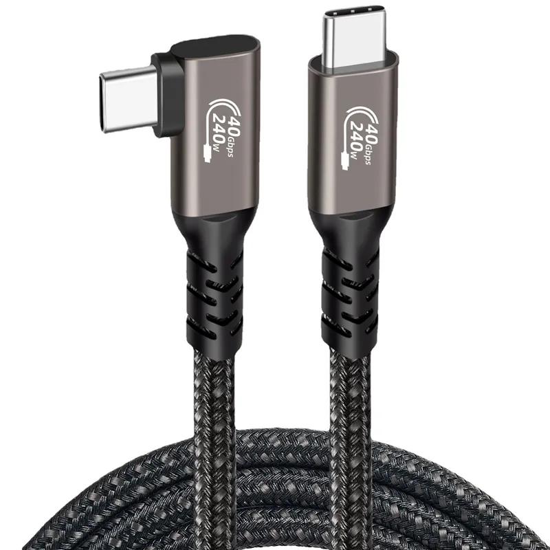 

USB 4 Thunderbolt 4 Elbow USB Cable 40Gbps PD240W 5A 8K Type C Cable Data Transfer Fast Charging For M1 Macbook VR Oculus Quest 0.2m