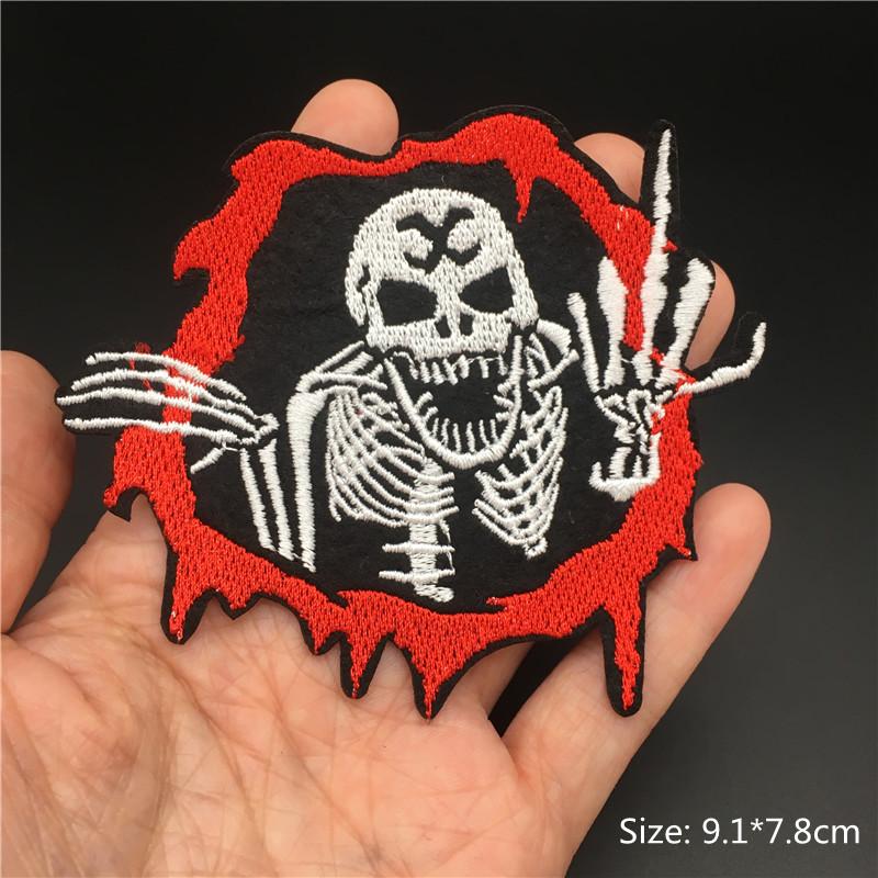 Ironing Applications Punk Textile Backpack Funny Skull And Cartoon Diy Band Patches Sticker Jacket Anime Clothing Stickers