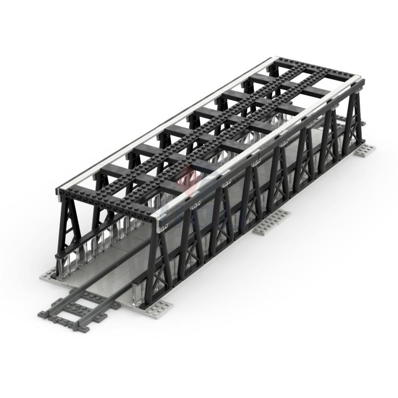 non-toxic Subway Bridge Model Set MOC Building Blocks Compatible 53401 Railway Track Parts City Train station Assembly Bricks Kid Toy Gift