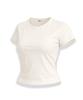 LIKE THE MOST Simple Basic Slimline Spandex Short Sleeve T-Shirt_Cream
