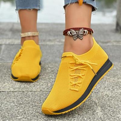 Fashion Women Casual Shoes Breathable Knitted Sneakers For Women Soft Sole Flat Shoes Woman Outdoor Mesh Spring Summer Female Shoes