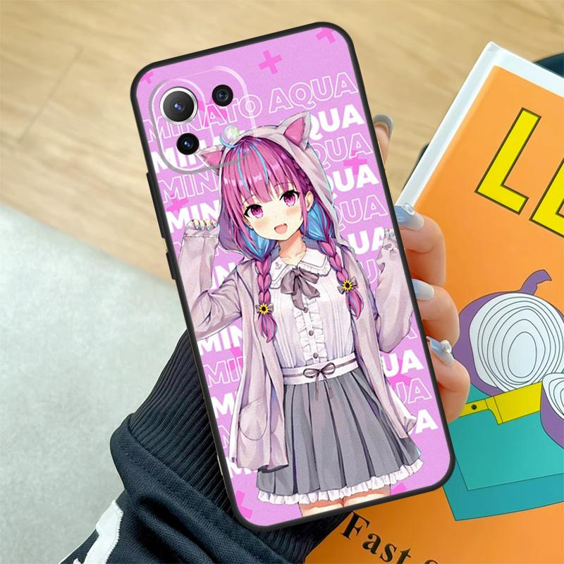 Minato Aqua Hololive Case For Xiaomi 15 Ultra 13 14 Pro 11T 12T 13T 14T POCO F5 F6 F7 Pro X3 X5 X6 X7 Pro Coque