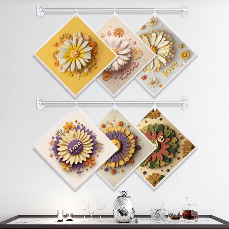 Retro Flower Pattern Swedish Dishcloths Eco-Friendly Dish Rags Reusable Absorbent Dish Towels Kitchen Washable Cleaning Cloths