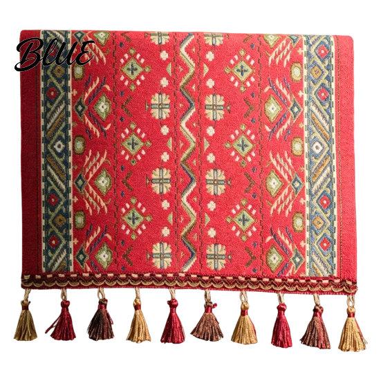 Vintage Table Runner Jacquard Runner Floral Elegant Tassel Edge with Tassels for Dining Home Party Decor Durable