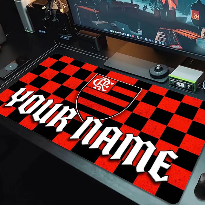 Custom Name Clube De Regatas Flamengo Mouse Pad Large Gaming Table Cushion Nonslip Laptop Tablet Big Mousepad Xxl Mat Mini Pc Playmat With Lock Edge