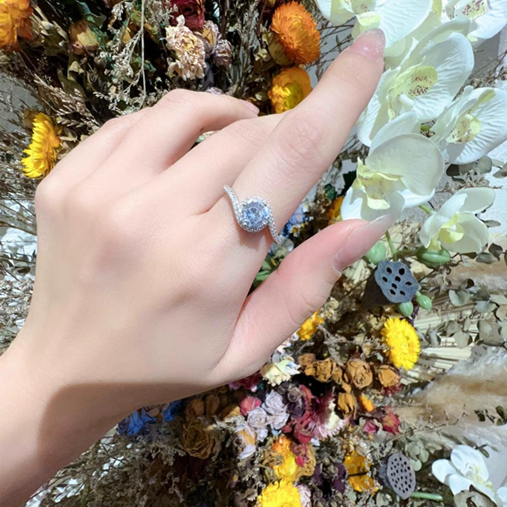 Vinregem Klassischer 100% 925 Sterlingsilber 3EX VVS1 D Farbe Rundschliff 6 MM 0,8CT Echte Moissanit Diamanten Ring Hochzeit Verlobung Feiner Schmuck Geschenke