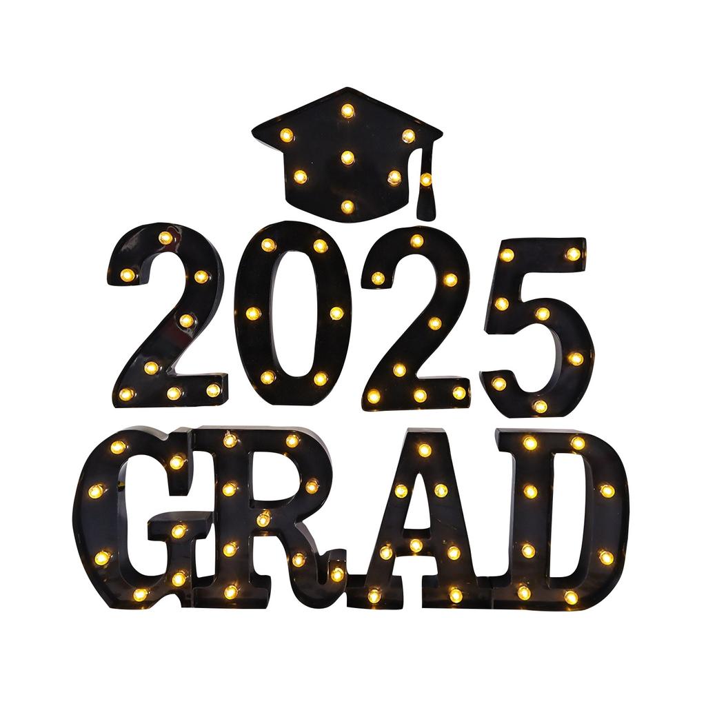 Graduation Season Party Decorations, Graduate GRAD Letter Lights, Bachelor Hats To Celebrate Graduation Party Decoration Lights