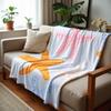 Multicolor Dot Starfish Cartoon Anime Print Flannel Blanket Soft Warm Throw for Kids Bedroom Sofa Christmas Office Car