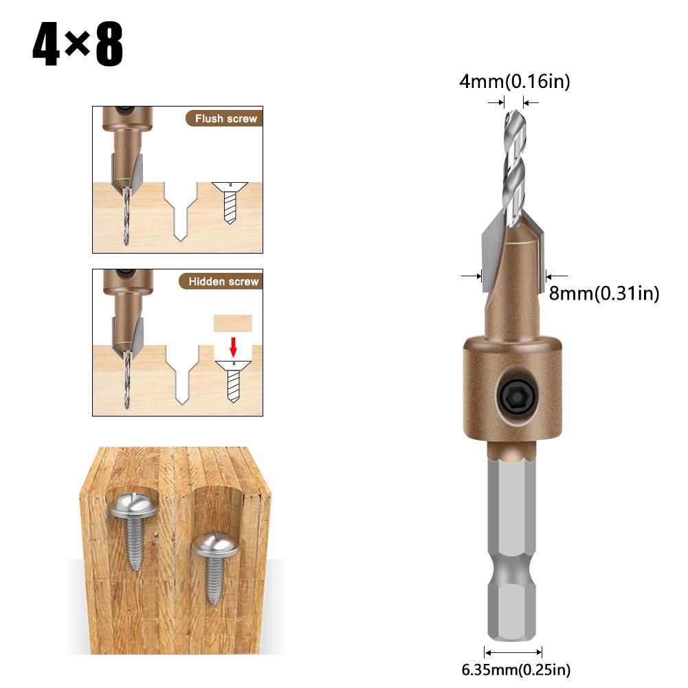 Professional Grade Blind Hole Drill Alloy Drill Bit Woodworking Deep Hole Drill Bit Screw Installation Step Drill Bit