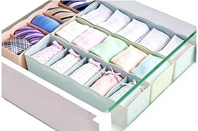HJ Kunststoff-Aufbewahrungsbox Truhenteiler Aufbewahrungsbox für Kleinteile [Für Unterwäsche, Socken, Unterhemden, Handschuhe, Taschentücher, Masken, Krawatten usw.]
