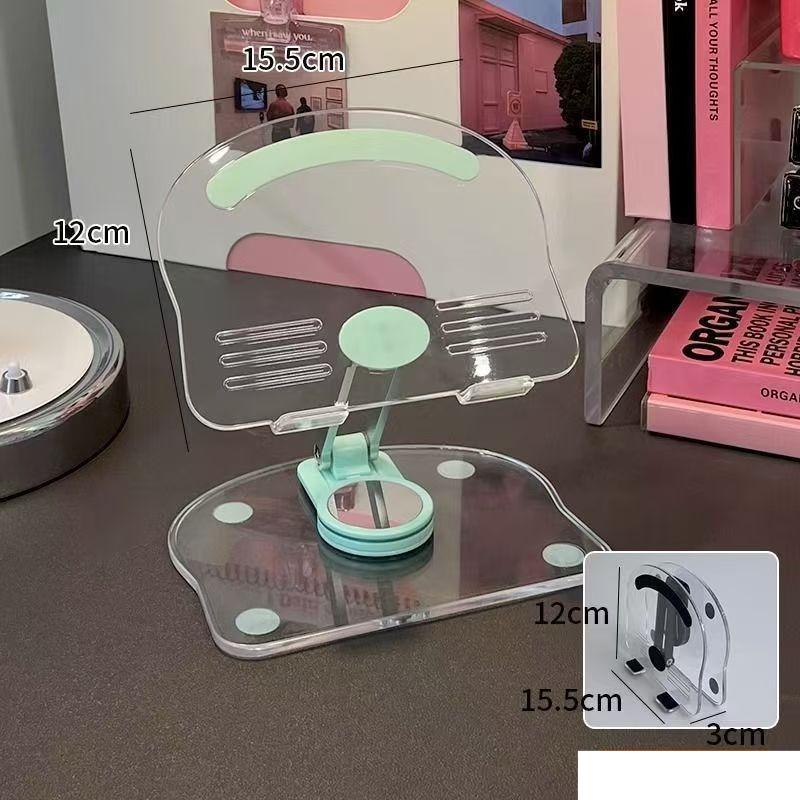 New Transparent Acrylic Tablet Stand Foldable Rotatable Lifting Multifunctional Desktop Non-slip Tablet Support Holder for Home зелёный