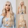Wavy Wigs with Bangs for Women Wigs Synthetic Long  Wigs Natural Looking Heat Resistant for Daily Party Use 26 Inches