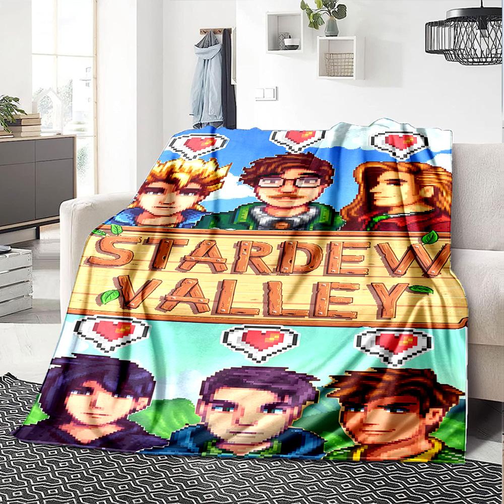 1pc Blanket - game Stardew Valley Print Design,Lightweight Blanket for Sofa,Bed- Soft &Warm,Gift for All Seasons