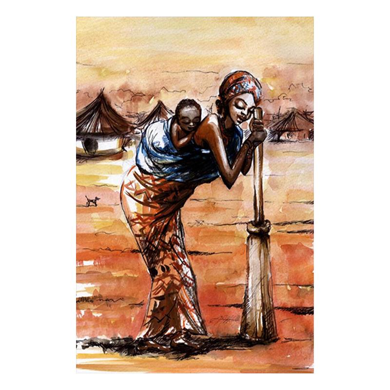 

Африканский настенный художественный постер и принты, элегантные черные женские картины на холсте, современные поп-украшения для гостиной, настенные картины 20x30cm