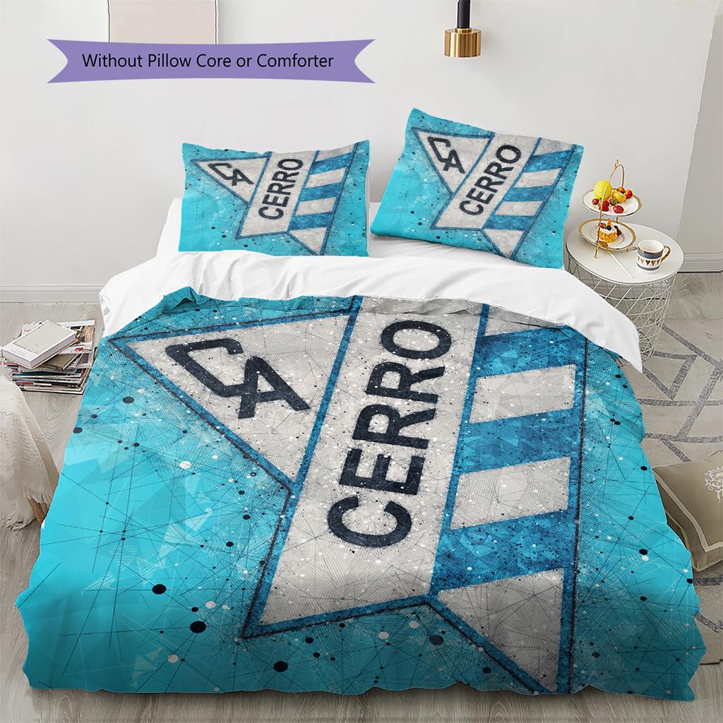 Cerro Porteño Pattern Bedding Quilt Set Home Decoration Gift (1 * duvet cover + 2 * pillowcase without core)